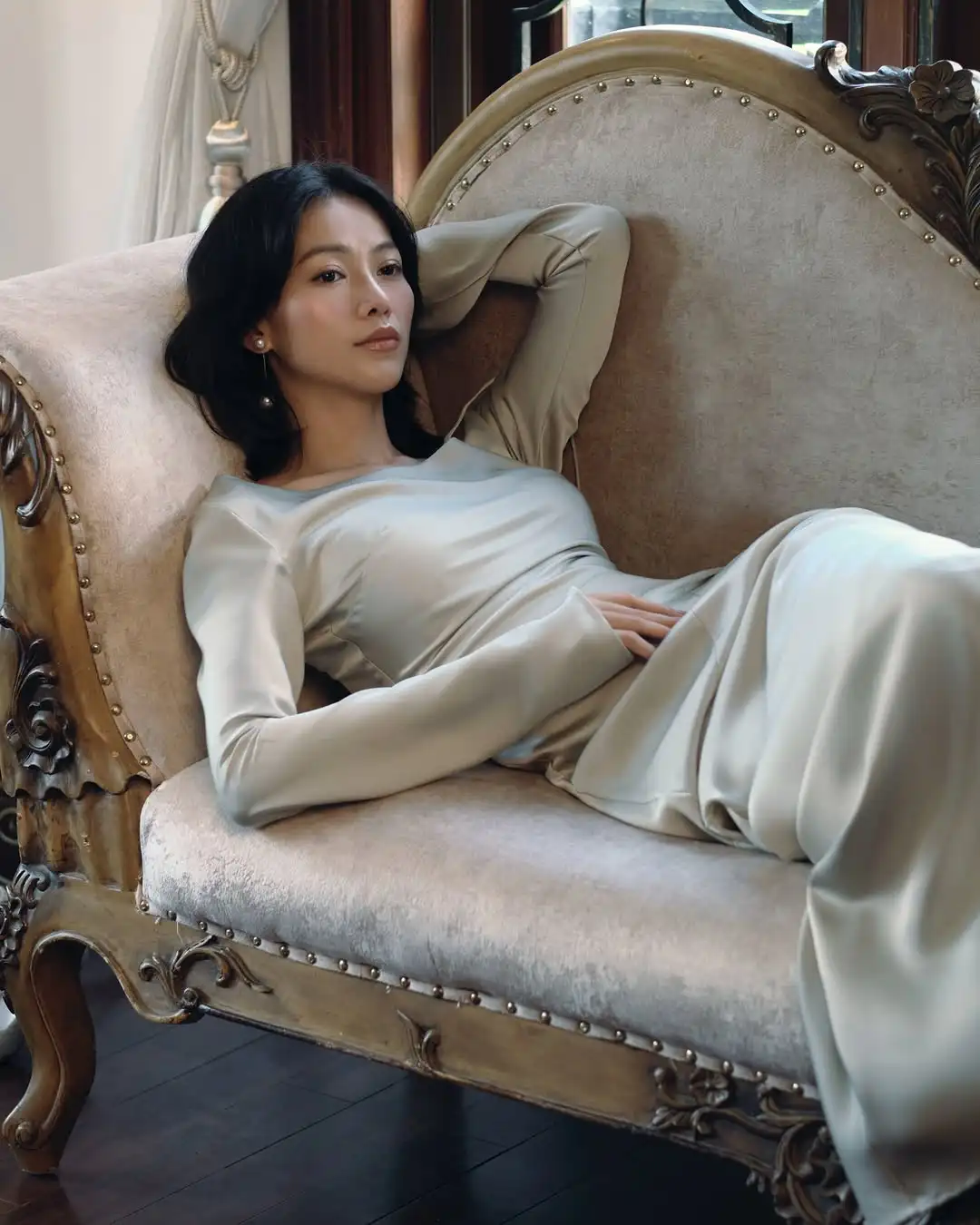 MODX Modern Slanted collar Mermaid Wedding Dresses Long Sleeve Soft Stain Smooth Bridal Gown Floor-Length Robe De Mariée 2025