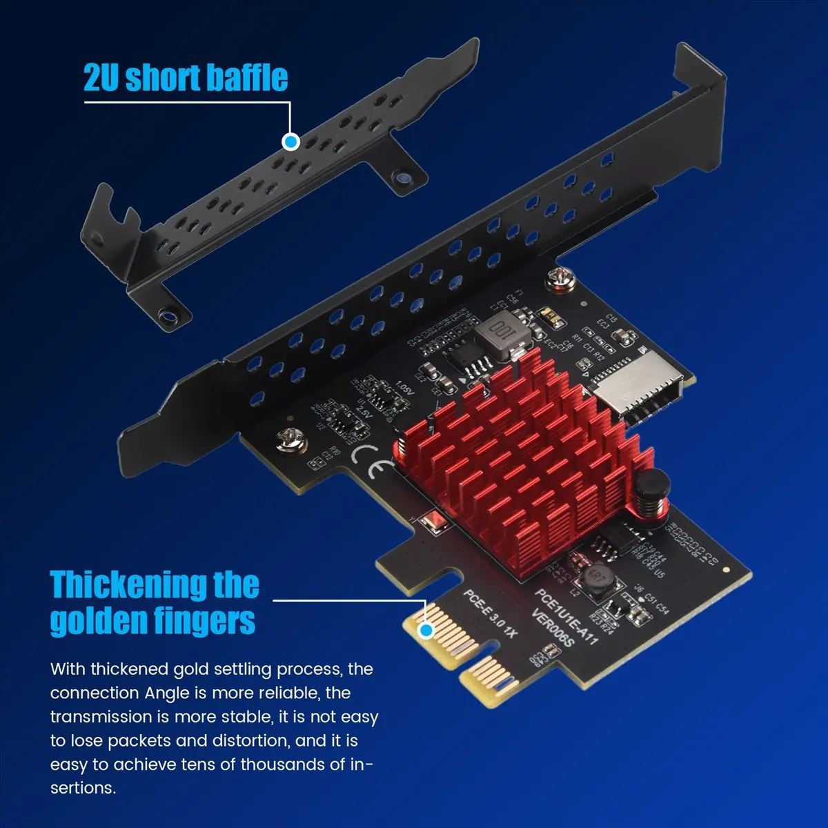 (。_。) PCIE USB 3.1 GEN2 Type-E Expansion Card,10Gbps PCI Express 3.0 1X to 20Pin Front Panel Type C Connector for 10/8