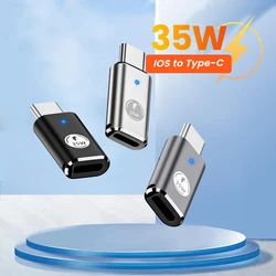 35W Type C to Lightning Adapter with LED USB-C Fast Charging Converter for iPhone15 14 13 12 IOS Female to Type C Connector Male