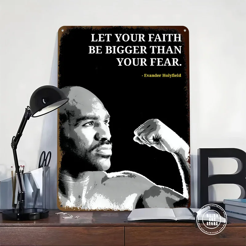 Evander Holyfield Quotes Metal Poster Perfect Gift for Fans Lovers Personalized Wall Art Metal Sign for Article Decoration House