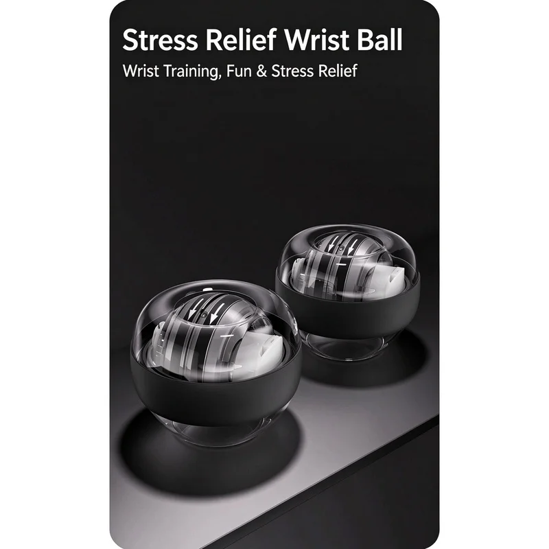 Self-starting gravity wrist ball for men,  trainer, student fitness grip strengthener with light-up design stress relie