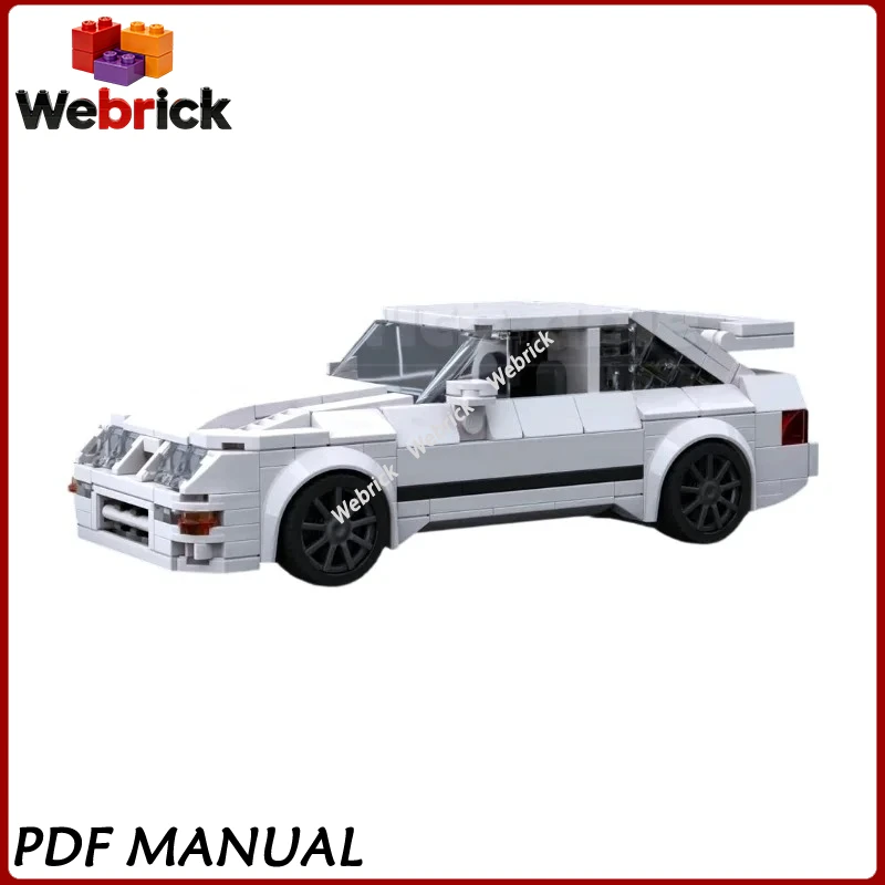 Old School 80s Turbo Fastback Coupe MOC Blocks Vintage Modified Race Auto Garage Scene Decor Ornament 423PCS