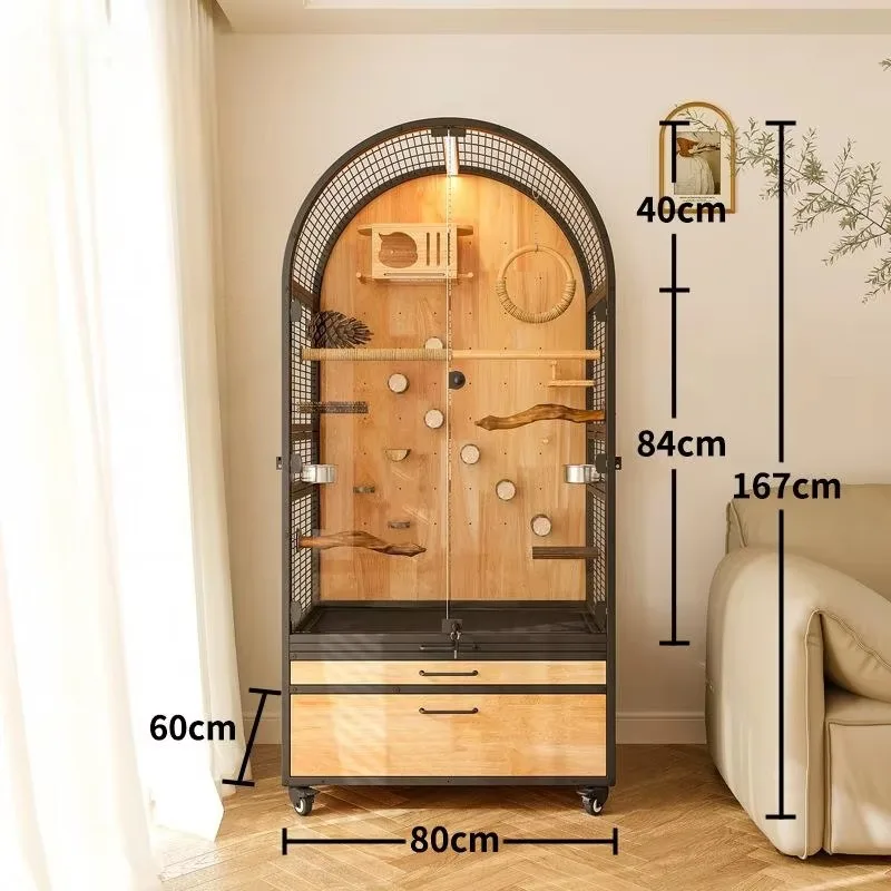 

Carbon Steel Stainless Steel Solid Wood Durable Eco-Friendly Reusable Bird Cage Hemp Rope for Parrots Guanghe Brand Luxury