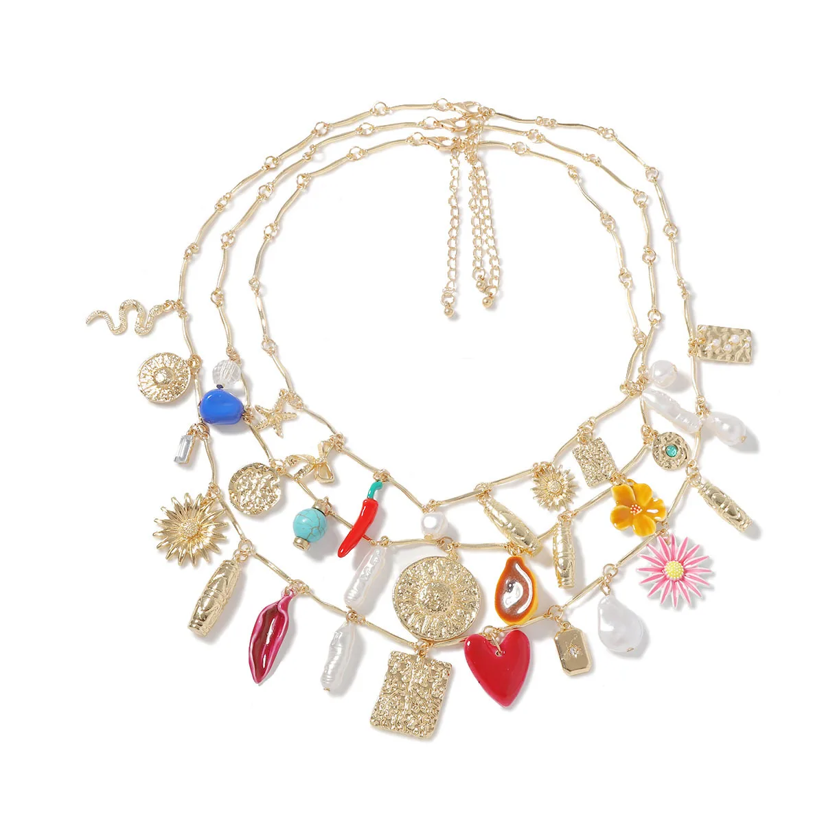 

ZAA Vintage Multi-Layer Small Charms Necklaces for Women Fashion Holiday Party Jewelry Gifts Wholesale