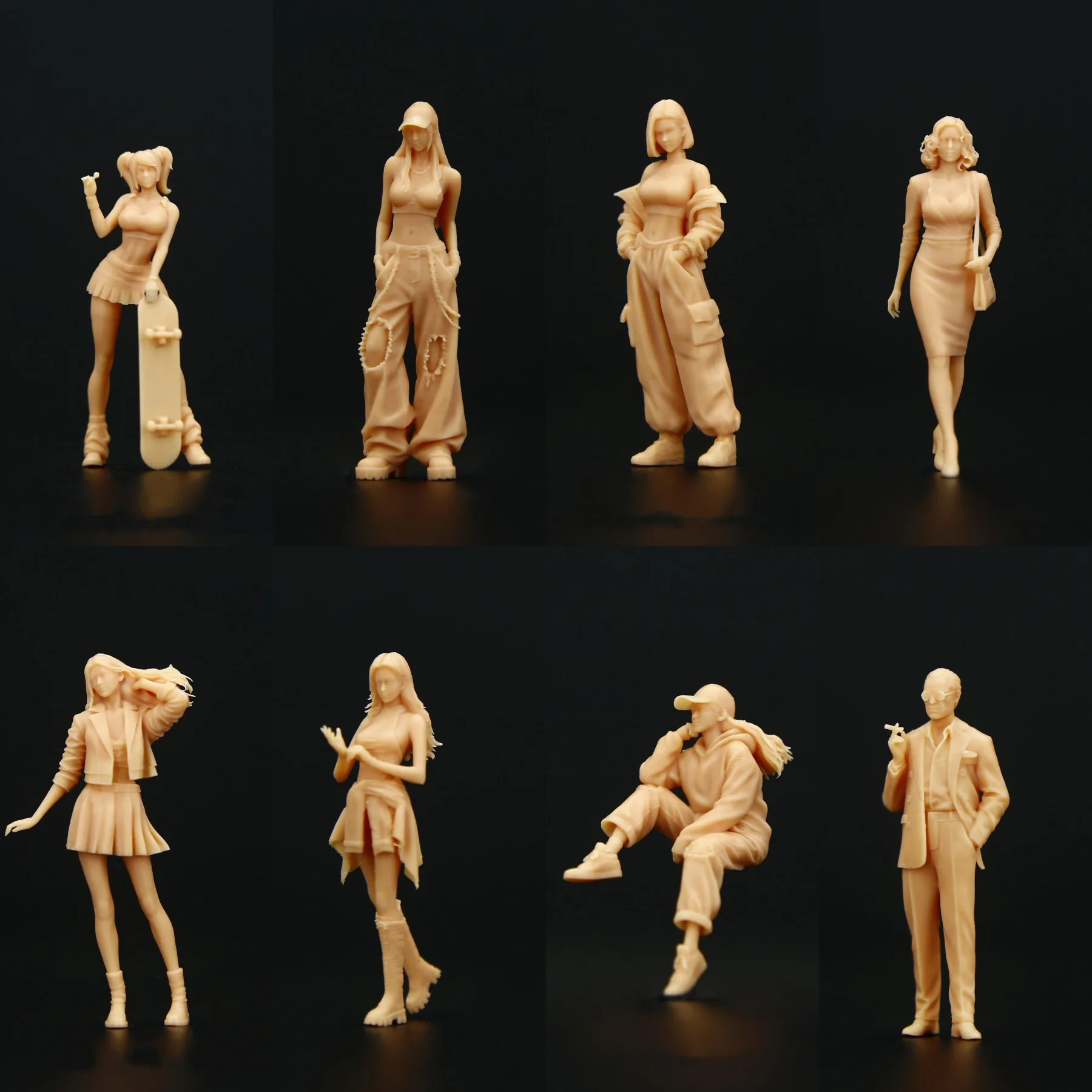 

Diorama 1/64 Figures Miniature Figure Minifigure Street Beauty Racing Girl Resin Doll Garage Scenes Model Kit DIY Craft Hobby