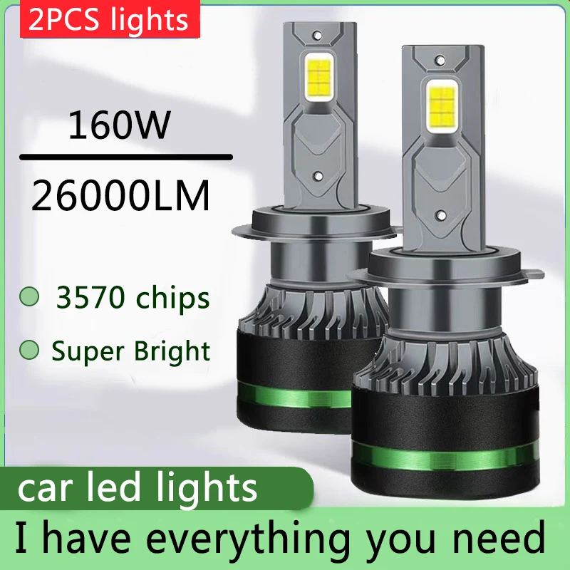 2pcs H4 H7 H11 9005 9006 LED headlight bulbs, single copper tube ultra bright car LED headlights