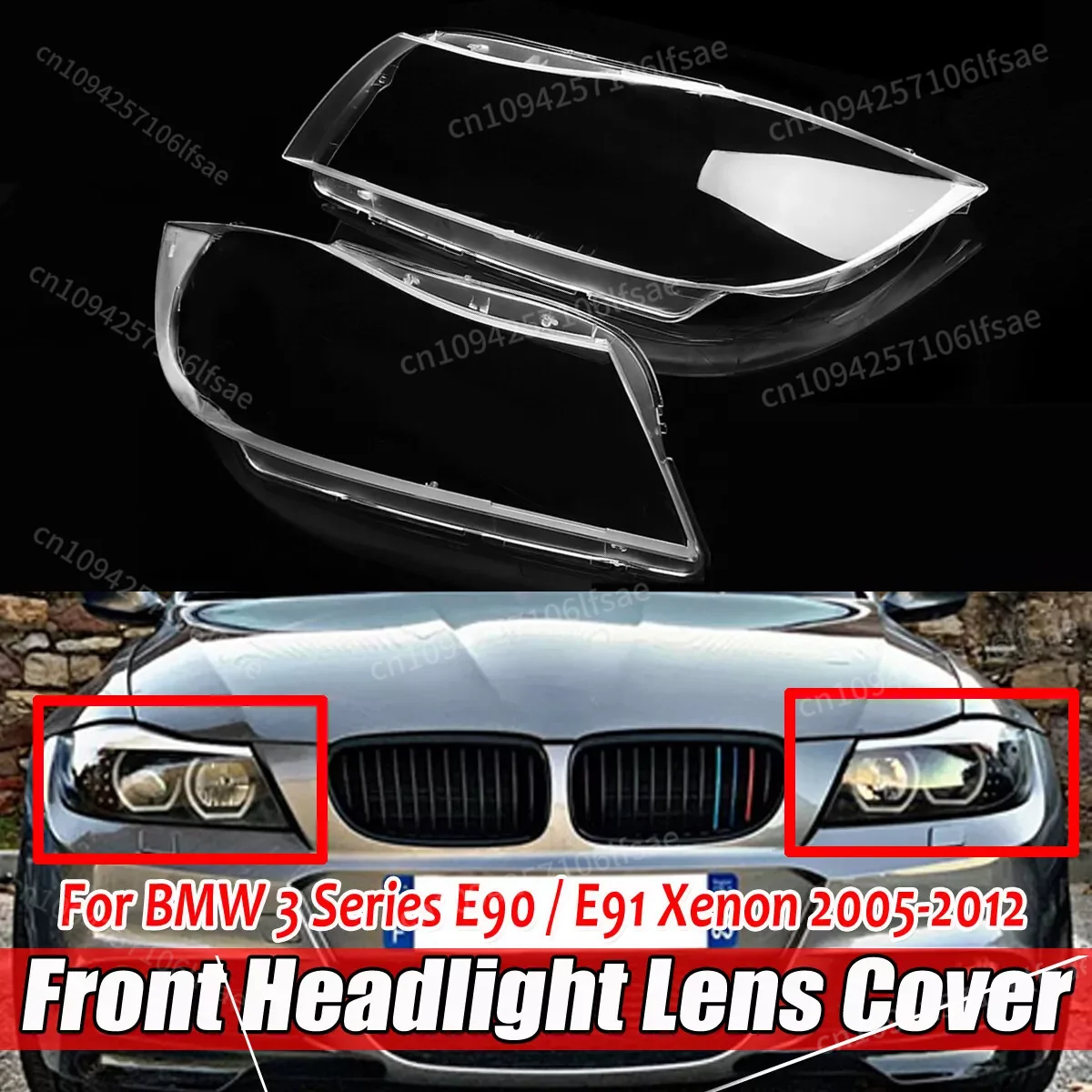 

Left Right Side Car Xenon Front Headlamp Lens Cover For 3 Series E90 E91 2006-2012 Facelift Clear Headlight Shell Lamp Cover
