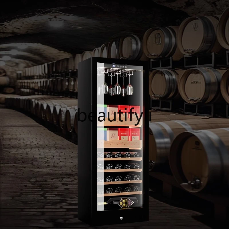 

High Temperature Control Compressor Air-Cooled Wine Cabinet with Hanging Cups for Home Use, Ice Bar, Tea Refrigeration Cabinet