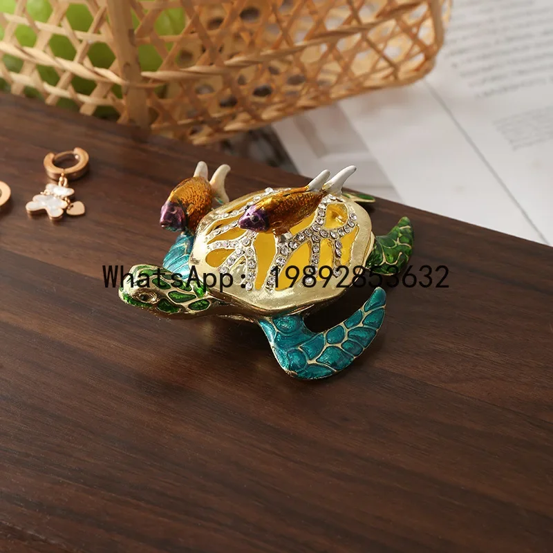 

i5.15 creative enamel color decoration box, jewelry box, metal turtle ornament home decoration