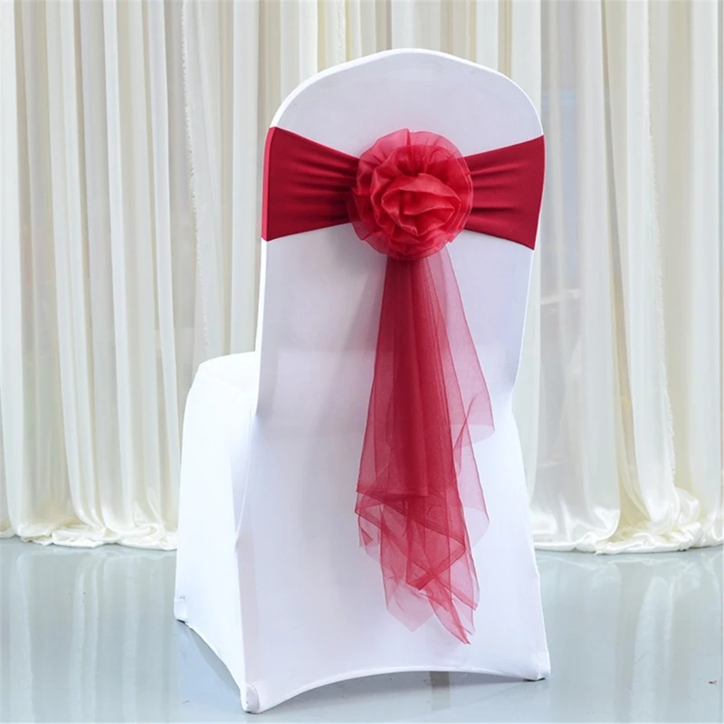 Spandex Chair Cover Sashes Ties Spandex Chair Sashes Bows for Party and Wedding Chair Decors Ceremony Accessories