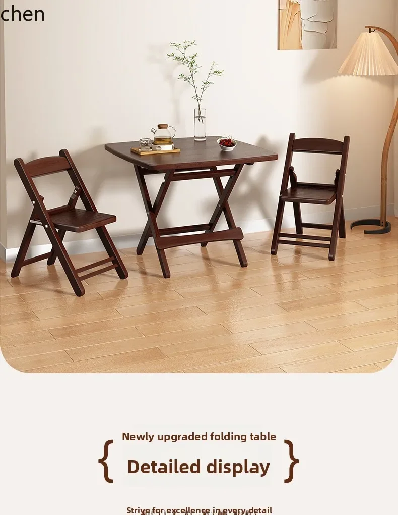 Mesa Dobrável i5.21, Mesa de Jantar em Madeira Maciça, Mesa Pequena para Varanda e Aluguel Residencial