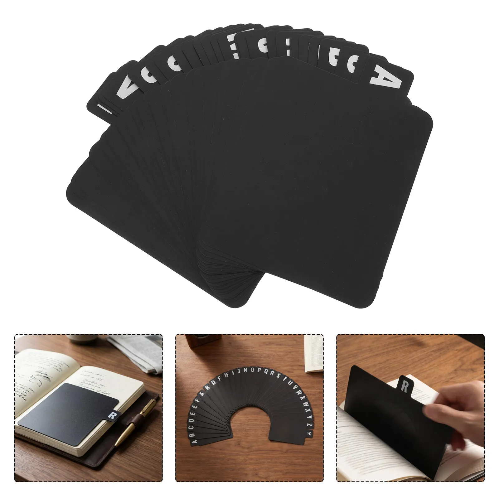 

26Pcs Plastic Alphabet Dividers A-Z Black Book Dividers with Tabs Index Card Separators for Records Albums Cd Dvd