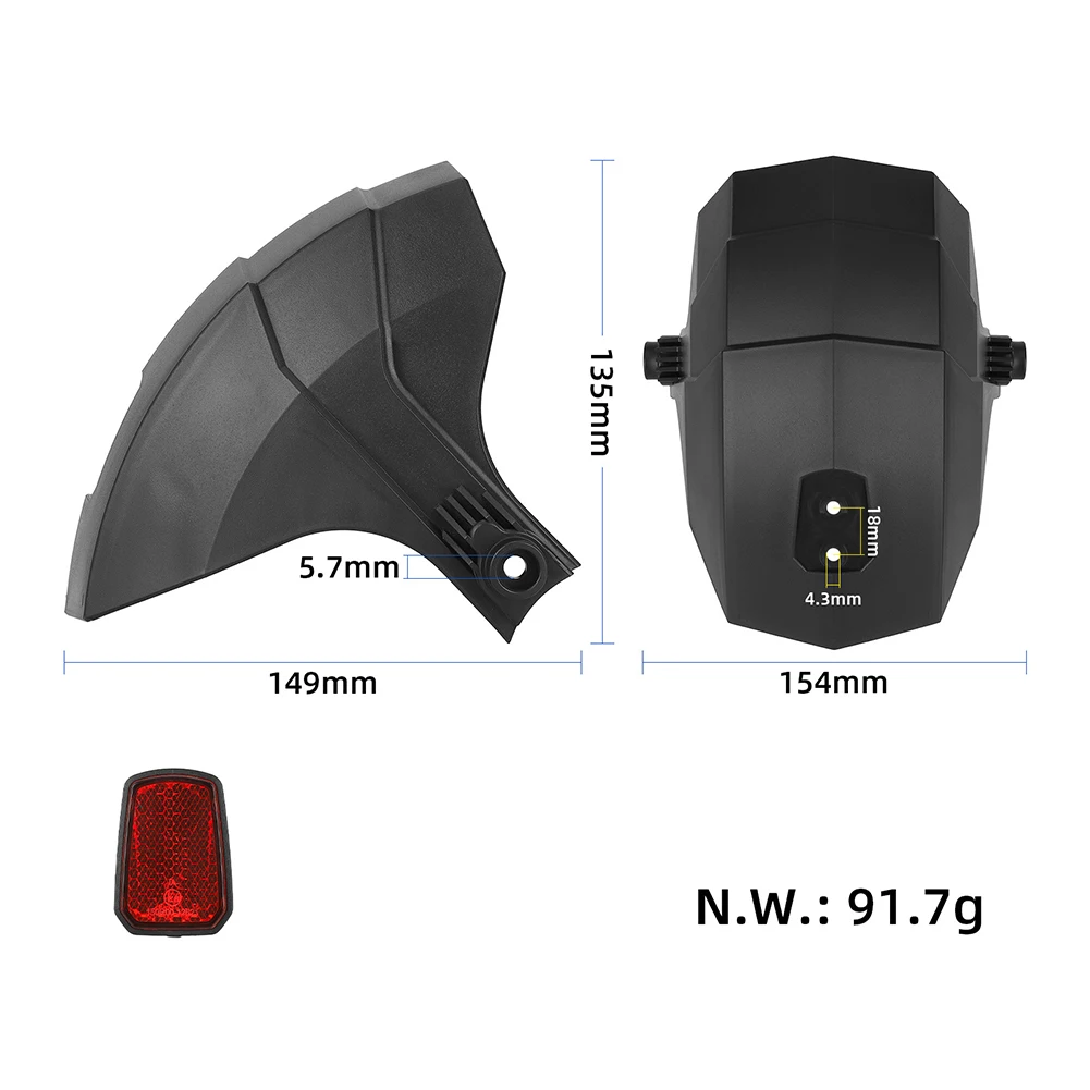 سكوتر كهربائي واقي الطين الخلفي مع حزام عاكس ل Kukirin G3/G4 سكوتر كهربائي غطاء واقي الطين للعجلة الخلفية