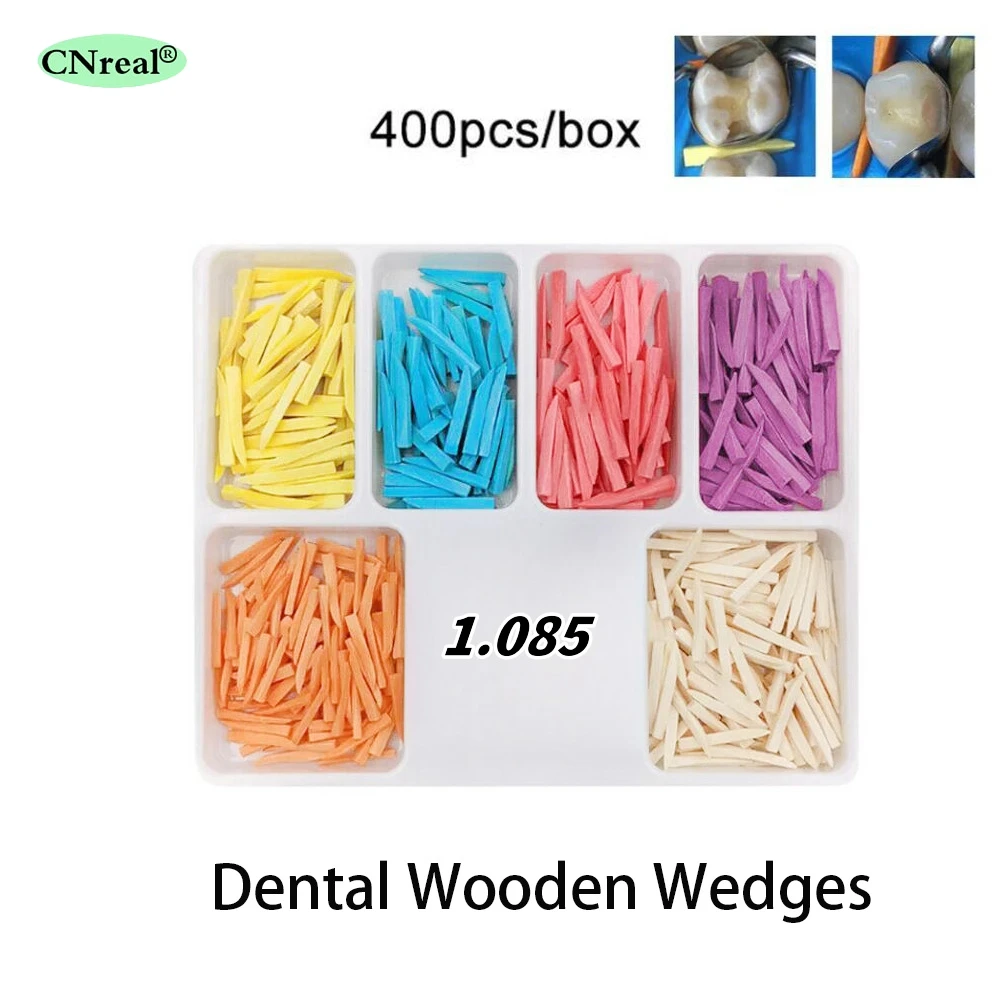 

400Pcs Dental Wooden Wedges Disposable Restoration Interdental Composite Contoured Dentistry Materials Tools Tooth Gap Wedges