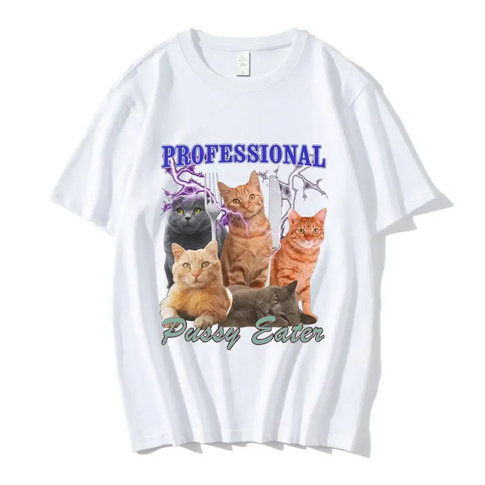 Professional Pussy Eater Funny Cat Lover T Shirt Clothing Fashion T-shirts Casual Oversized Short Sleeve T Shirts Women Clothing