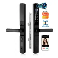 Wifi Electronic Smart Door Lock With Camera App Remote Control Biometric Handle Doorbell Aluminum Sliding Digital Door Lock