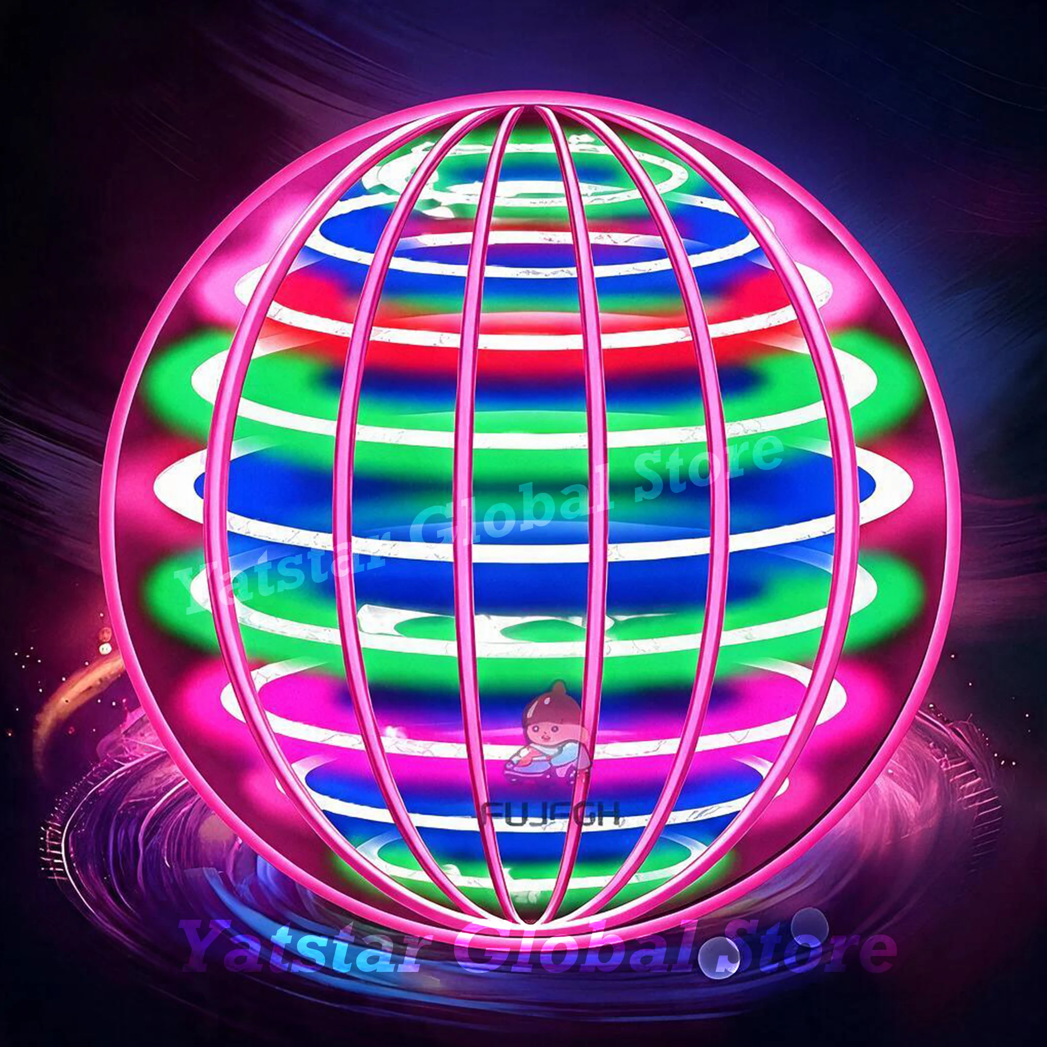 Magic Flying Ball Boomerang with LED Lights Hover Drone 360° Spinner Nova Orb Toys for Kids Boys Girls Christmas Gift Fun Party
