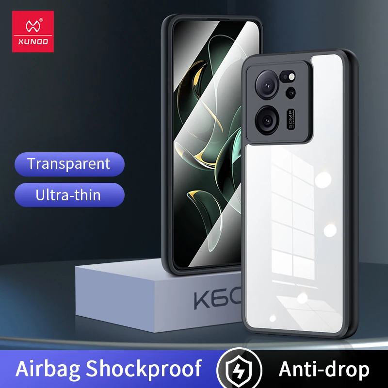 

Xundd Phone Case For Redmi K60 Ultra Airbag Shockproof Shell Soft PC&TPU Camera Full Protective Back Transparent Thin Cover