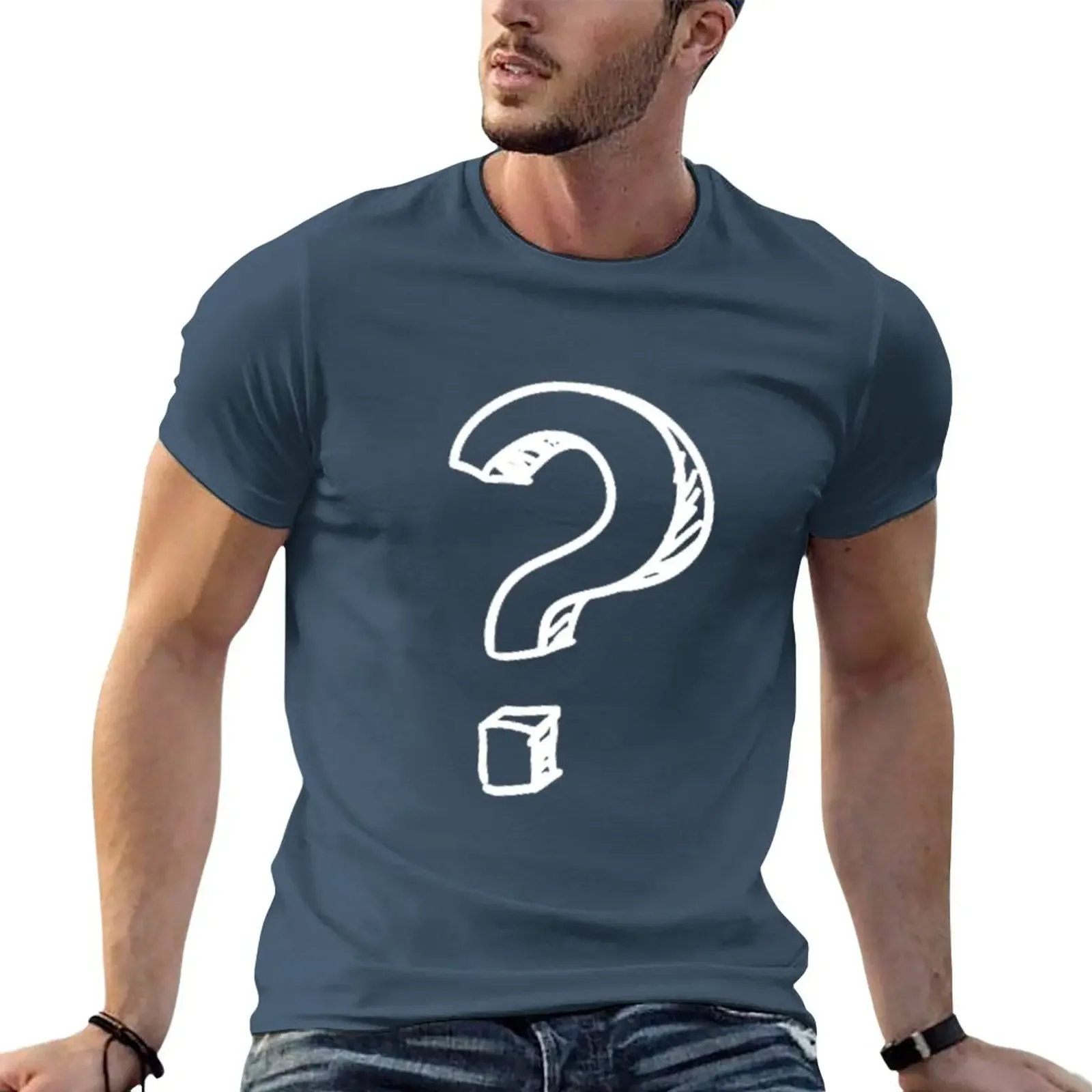 New Question Mark T-Shirt rapper graphic tees baggy shirts plus size men clothing