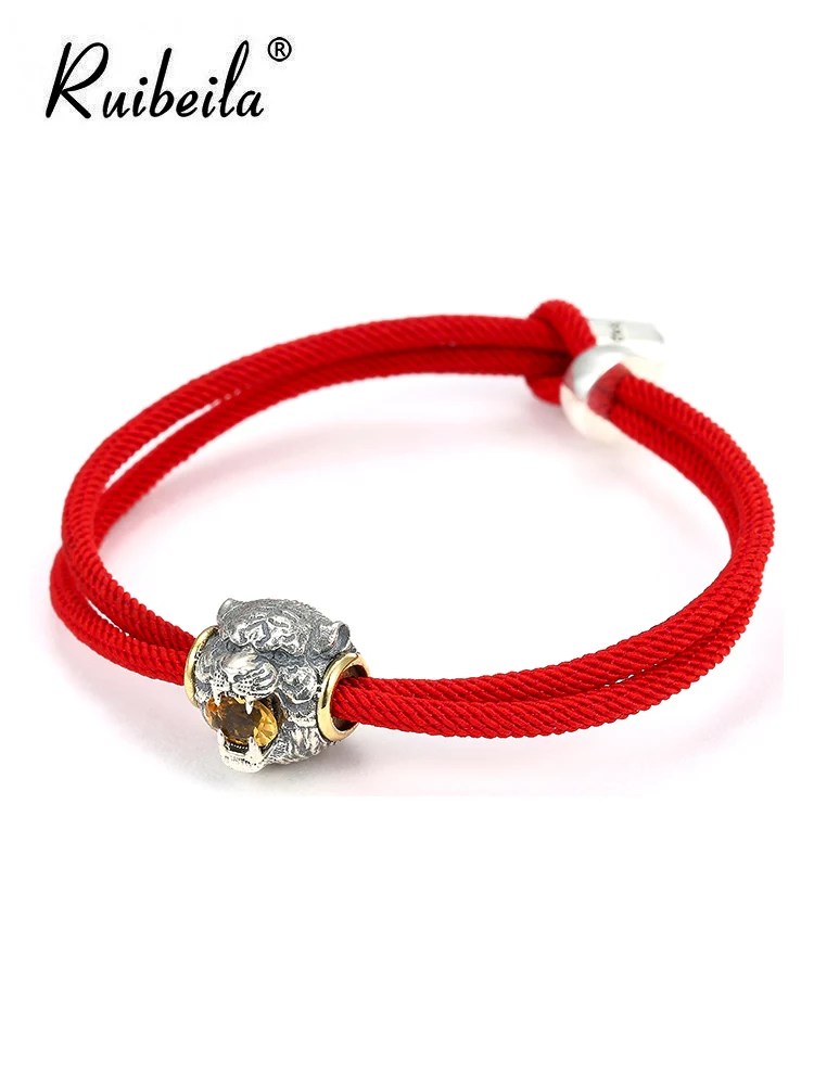 Ruibeila citrine zodiac Tiger transfer beads bracelet red rope men and women s925 bracelet year natale