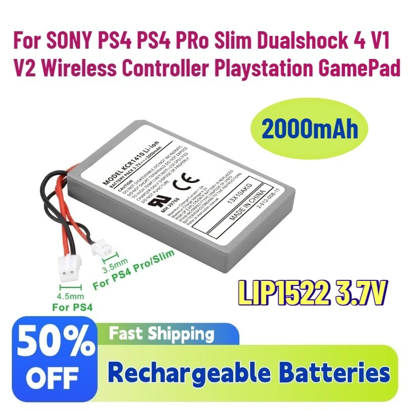 LIP1522 3.7V 2000mAh Rechargeable Battery For SONY PS4 PS4 PRo Slim Dualshock 4 V1 V2 Wireless Controller Playstation GamePad
