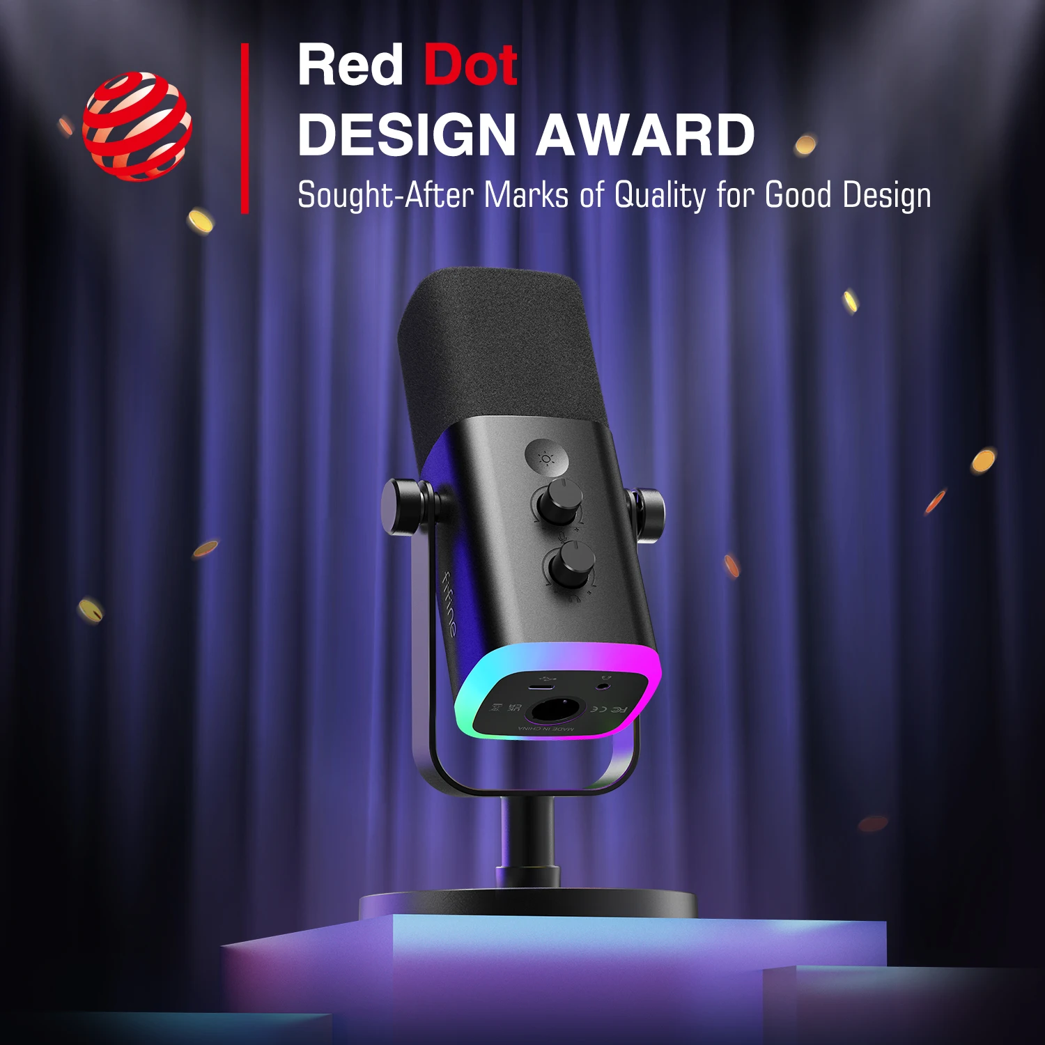 FIFINE USB/XLR Dynamic Microphone with Mute Button and Headphone Jack 6