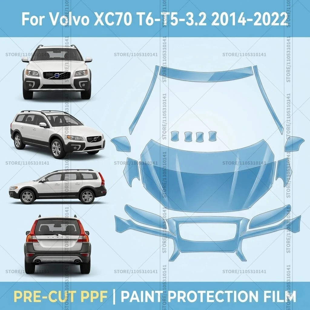 

Pre-Cut Paint Protection Film PPF Transparent Car Film Professional Automotive PPFFront Kit For Volvo XC70 T6-T5-3.2 2014-2022