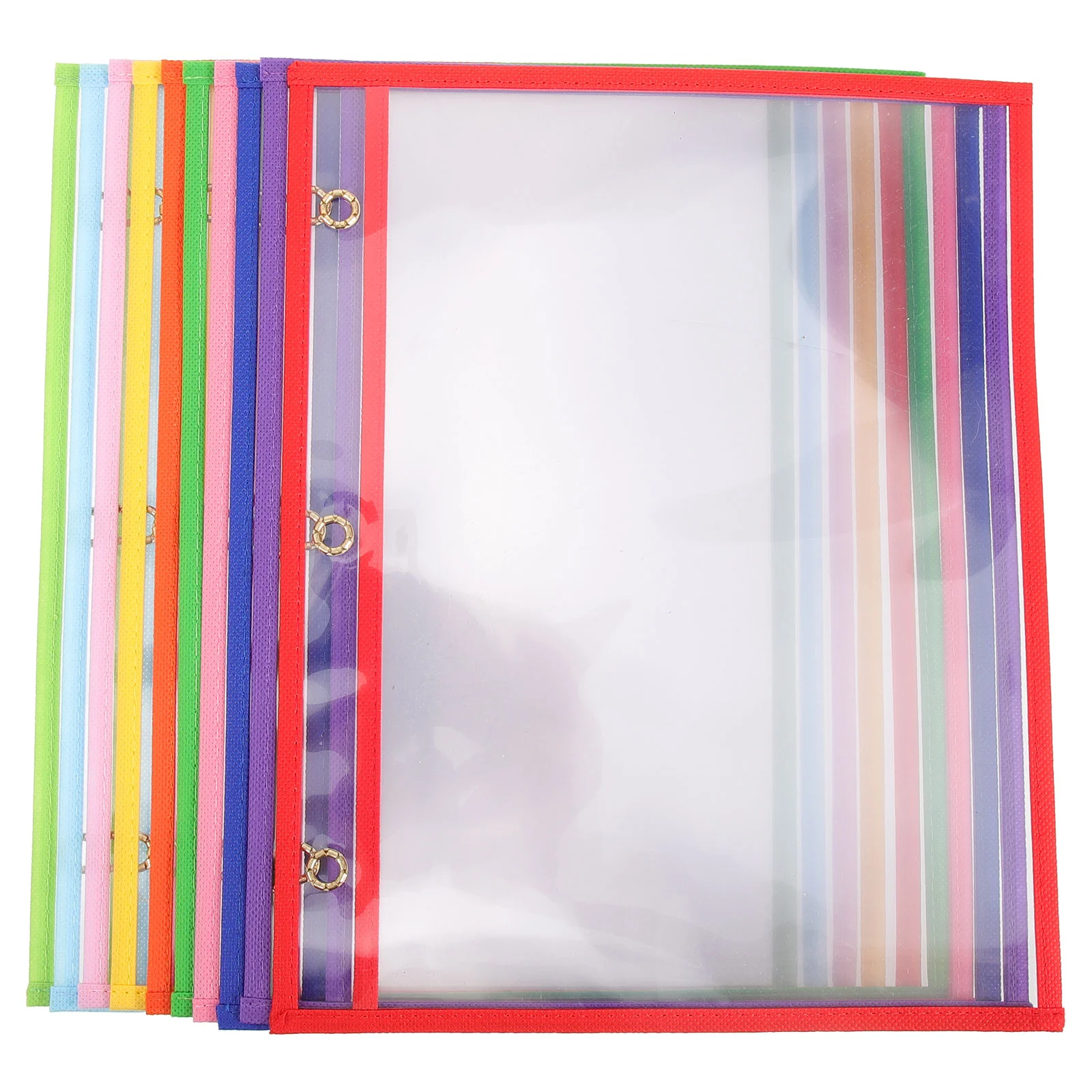 

10 Pcs Clear Dry Erase Files Office Supplies Storage Bag Pockets Sheet Folder Write on Wipe Sleeves Pouch Pvc Women's