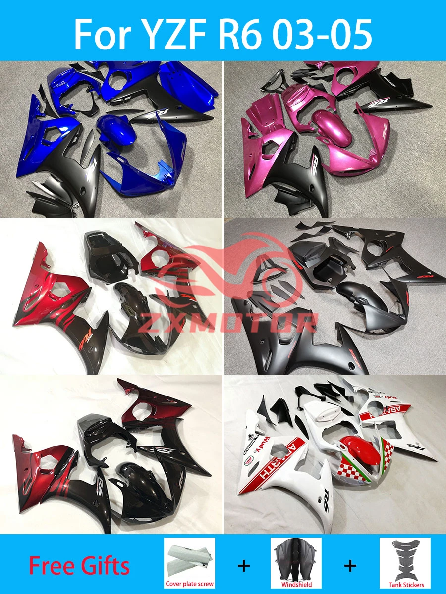 YZF R 6 03 04 05 Injection Fairing Kit for Yamaha YZF R6 2003 2004 2005 Accesorios Para Motos Customizable Motorcycle Fairings