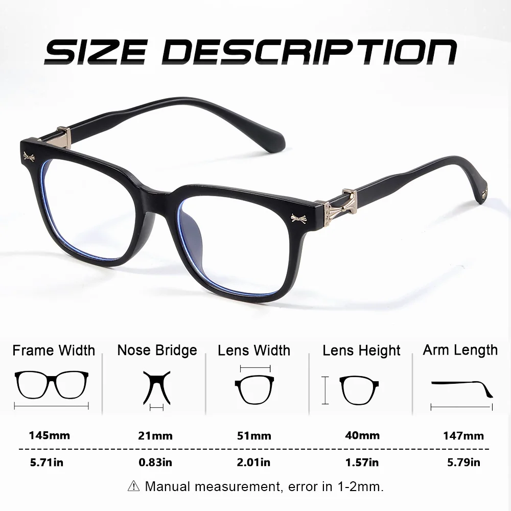 CRIXALIS 10 Stück Anti-Blaulicht-Brille für Damen und Herren, quadratisch, lässig, neutral, für Halloween, Weihnachten, Brille, Computerbrille – Detail 2