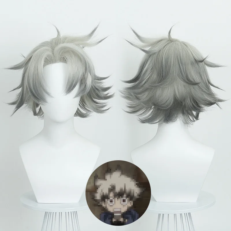 

Gradient Synthetic Cosplay Wig Short Fluffy Layered Tousled Style Anime Party Costume Heat Resistant Fiber for Rudo-Inspired