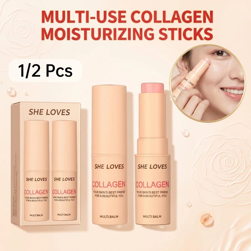 1/2Pcs Collagen Moisturizing Essence Stick for Skin Care Reduces Non-greasy Dry Lines Tightens Smooths And Hydrates