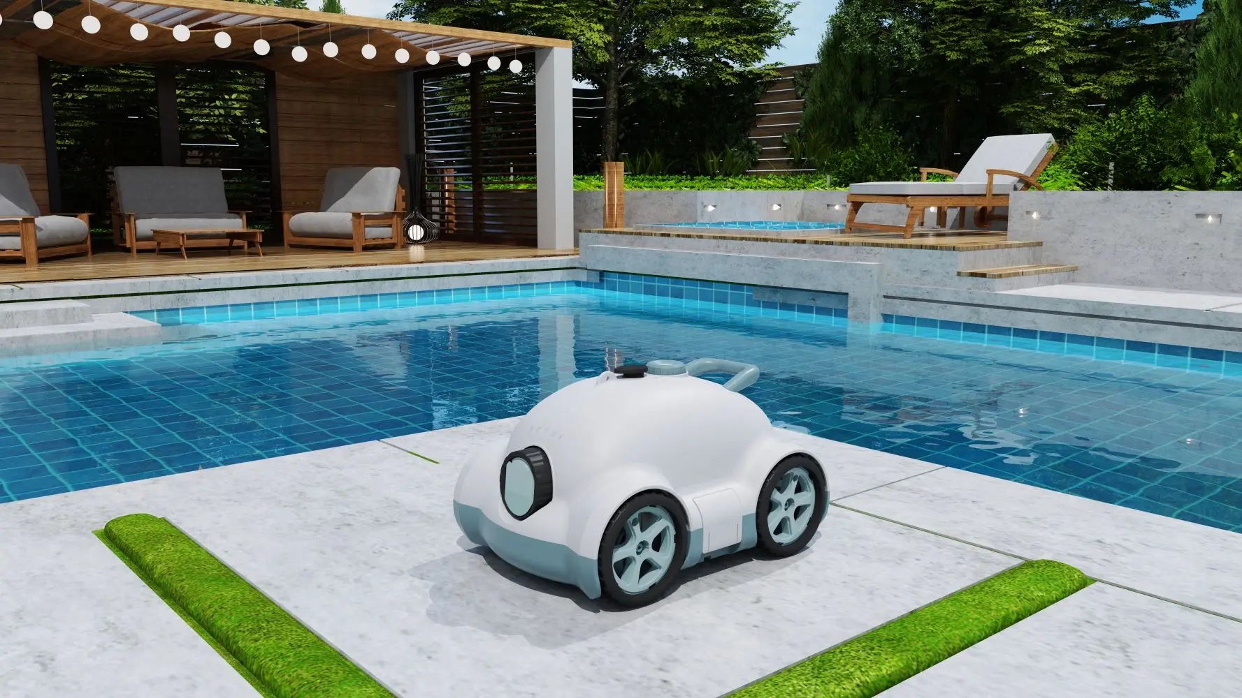 Durable Smart Cleaner Swimming Pool Accessories Filter Bag Cleaning Portable Automatic Pool Cleaner Robot