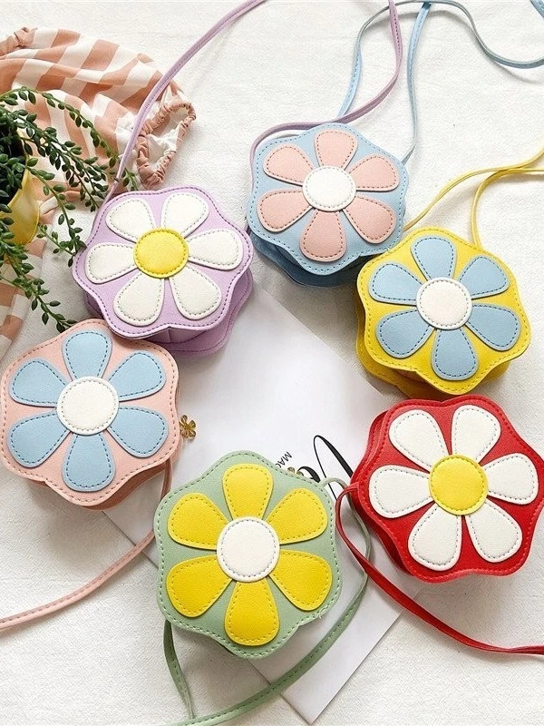 Coin Purse Wallet Kids Mini Crossbody Bag Shoulder Bags Girls Messenger BagChildren Cute Flower Shoulder Bag