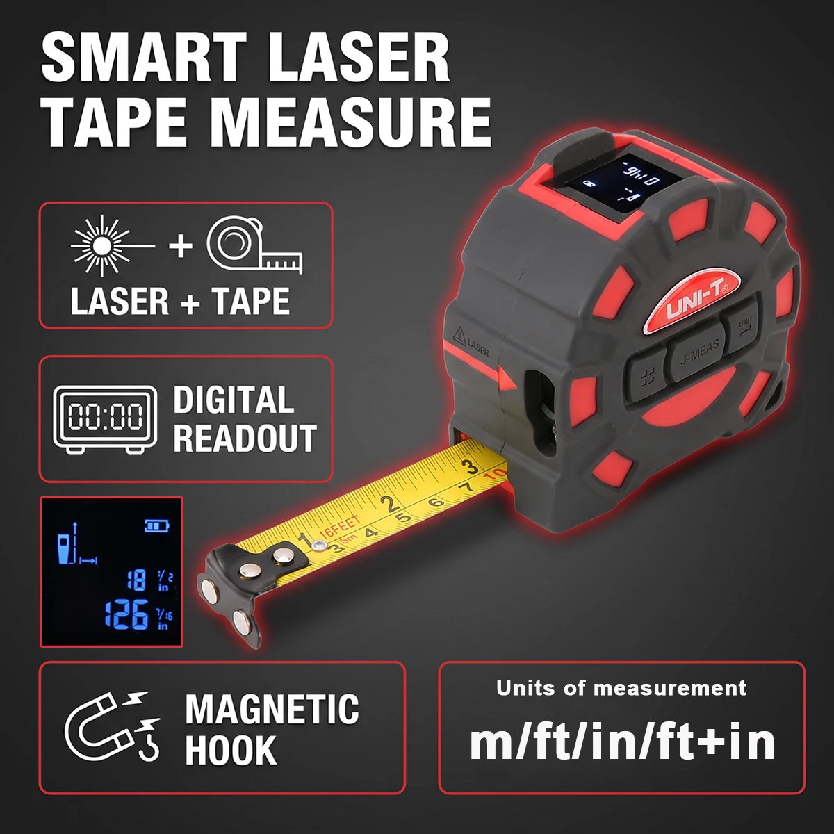 Fita Métrica a Laser UNI-T 2 e - Laser Distance Meter 2 In 1 Tape avaliação e preço