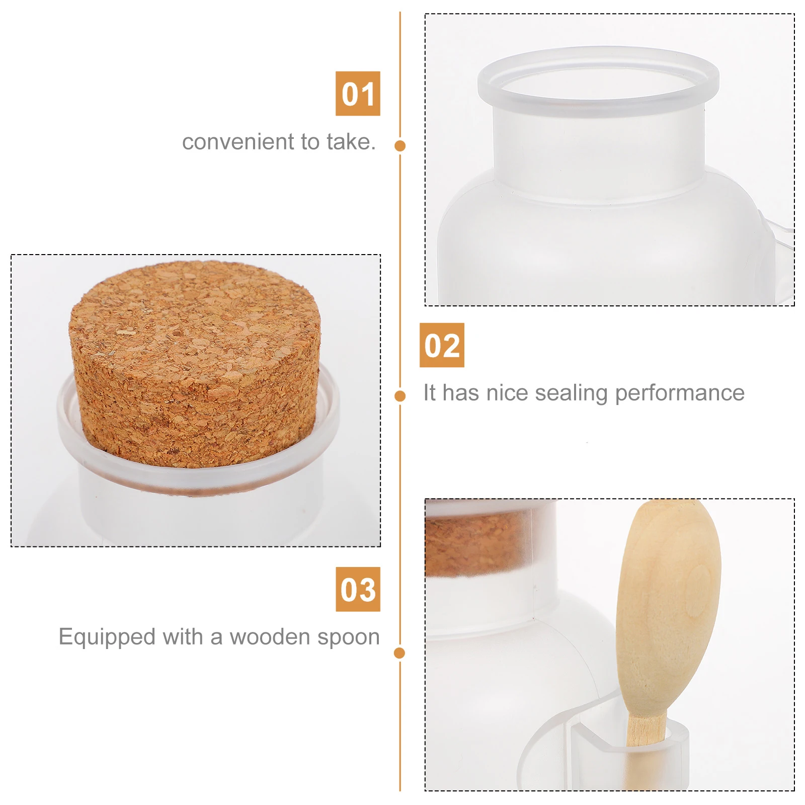 

3pcs Empty ABS Bath Salt Powder Storage Bottles Sealed Leakproof Portable Containers for Personal Care Beauty Salons