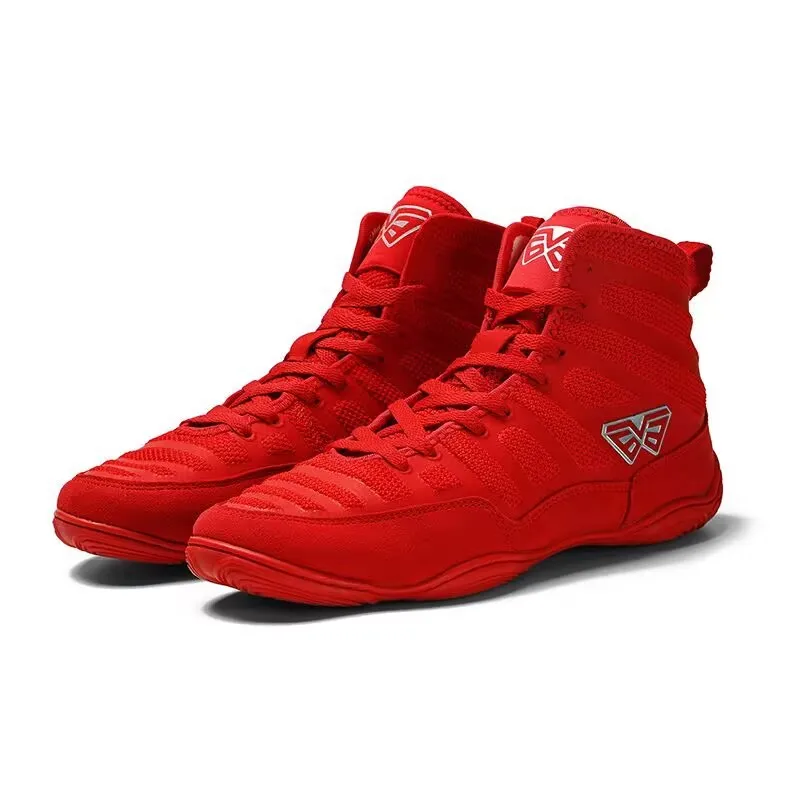 Professional Wrestling Shoes For Men Mesh Breathable Boxing Boots Comfortable Gym Training Shoe High Top Fighting Shoes For Men