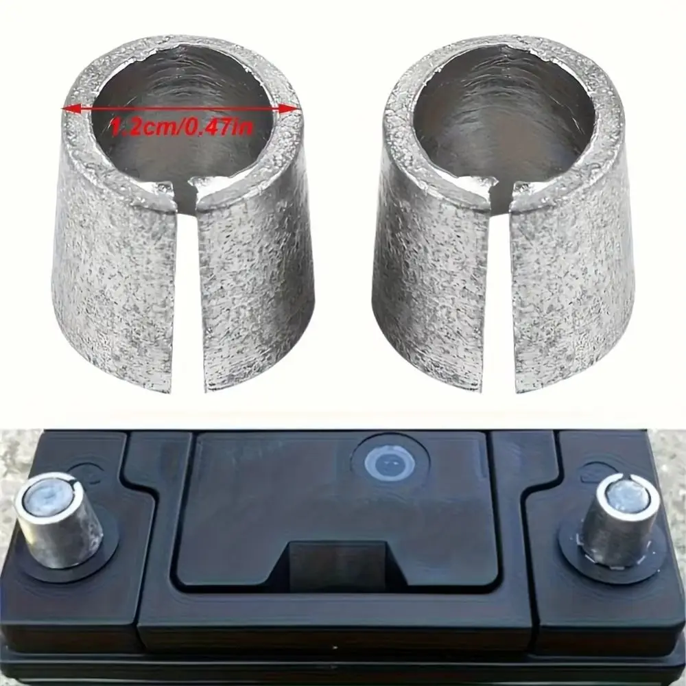 2Pairs Universal Car Battery Terminal Adapter Metal Positive Negative Post Battery Terminal Converter Battery Post Adaptor