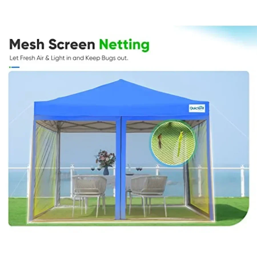 10'x10' Easy Pop up  Tent with Netting Sned Outdoor  Portable Gazebo Sn House Room Tent -Fully Sealed Waterproof Roller Bag Inc