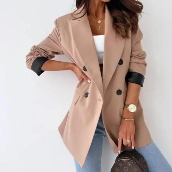 

Slim Fit Классический двубортный длинный костюм све Jaet Street Sle стандартной посадки на пуговицах тонкий чистый цвет