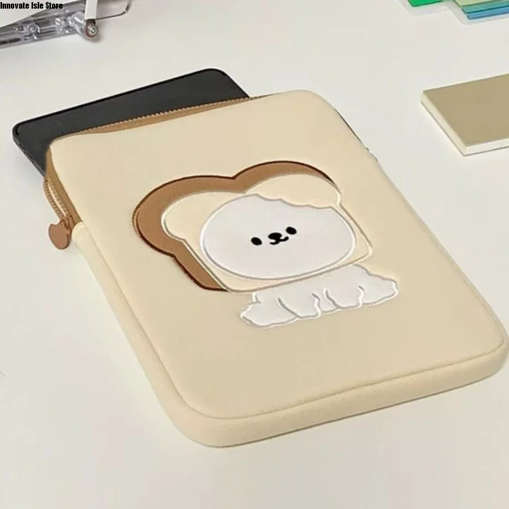 Tablet Pouch Bread Dog Cartoon Laptop Bag Shockproof Sweet Tablet Sleeve Bag Thin Cute Girl Computer Bag Girls/Lady/Women
