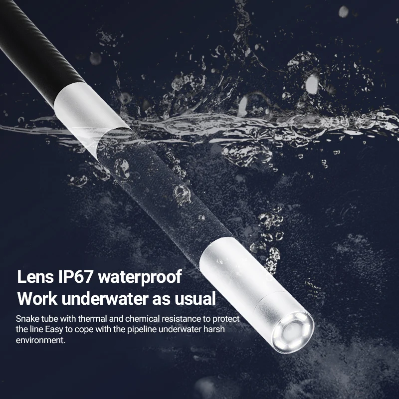 Two-Way Articulating Borescope with Light Industrial Endoscope with Snake Scope Camera for Automotive Support IOS Android