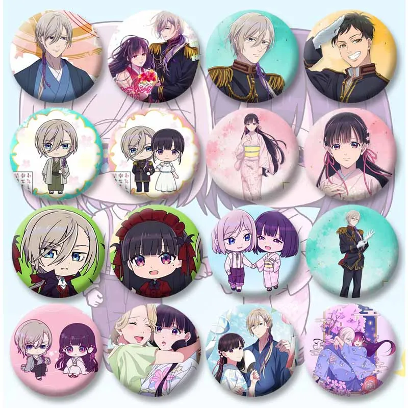 Anime My Happy Marriage Button Pins Cartoon Figure Cosplay Badge DIY Bag Clothes Accessories Round Brooch Toys Gifts for Friend