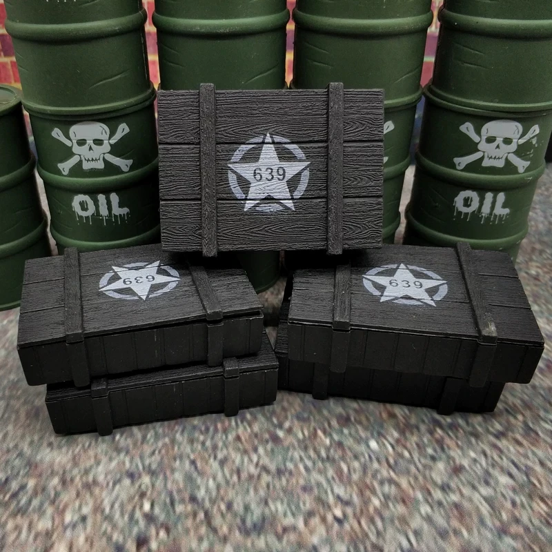 1/12 Scale Military Diorama Scene Accessories Bullet Box Storage Case Model Modification Parts for 6 Inch Action Figure Display