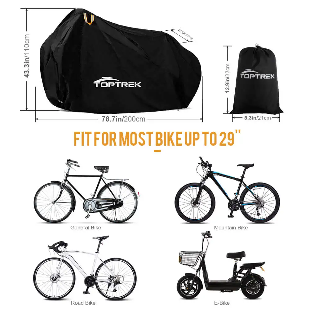 Toptrek Bike Cover 210T High Quality Bicycle Protector Multipurpose Rain Snow Dust Waterproof All Weather Protective Covers