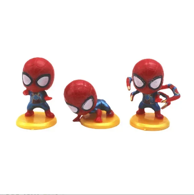 [面白い] 8 ピース/ロットディズニーマーベルスーパーヒーロースパイダーマンアクションフィギュアおもちゃ像コレクションモデル家の装飾子供の最高のギフト
