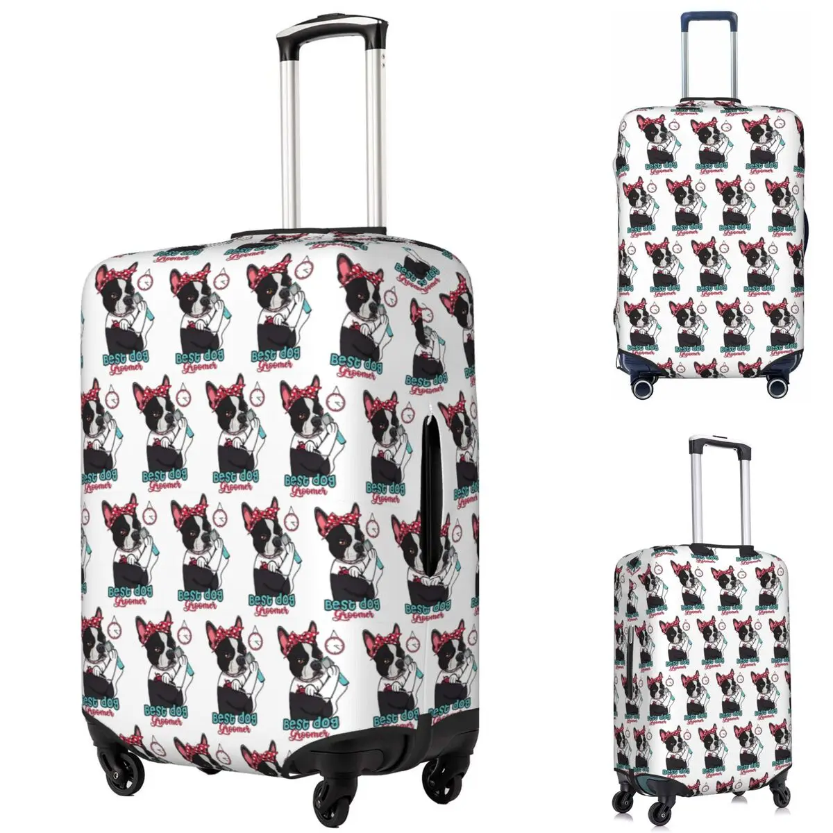 

Cute Dog Groomer Gift For Women Dog Grooming Suitcase Cover Protection Elastic Travel Luggage Protector Covers for 18-32 Inch