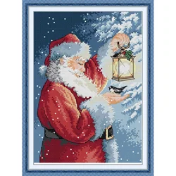 Joy Sunday Ön Baskılı Çapraz Dikiş Seti Kolay Desen Aida Damgalı Kumaş Nakış Seti-Noel Baba 13