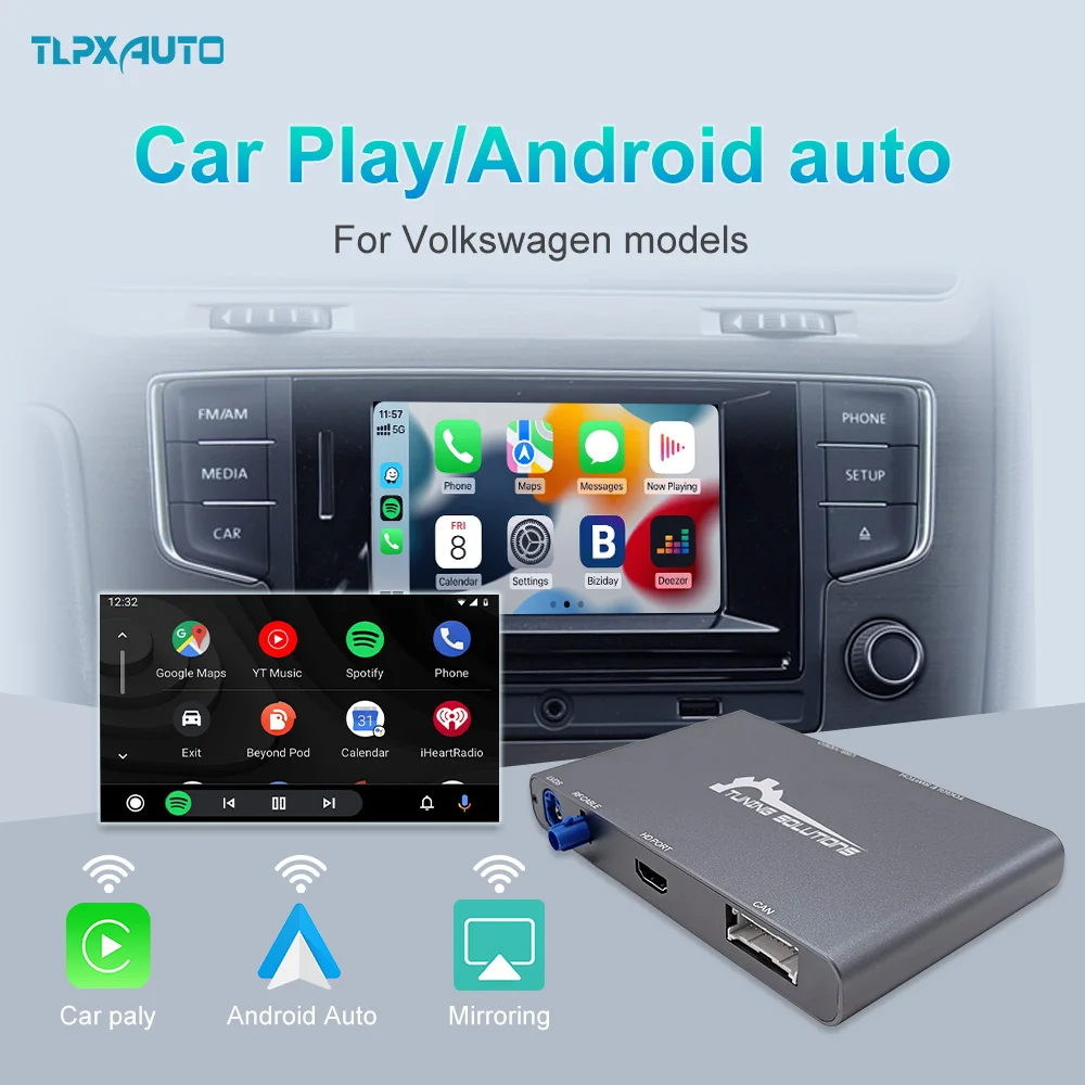Беспроводной модуль интерфейса Carplay Android Auto для Volkswagen VW Golf Passat Tiguan 2014-2018 навигационная система MQB