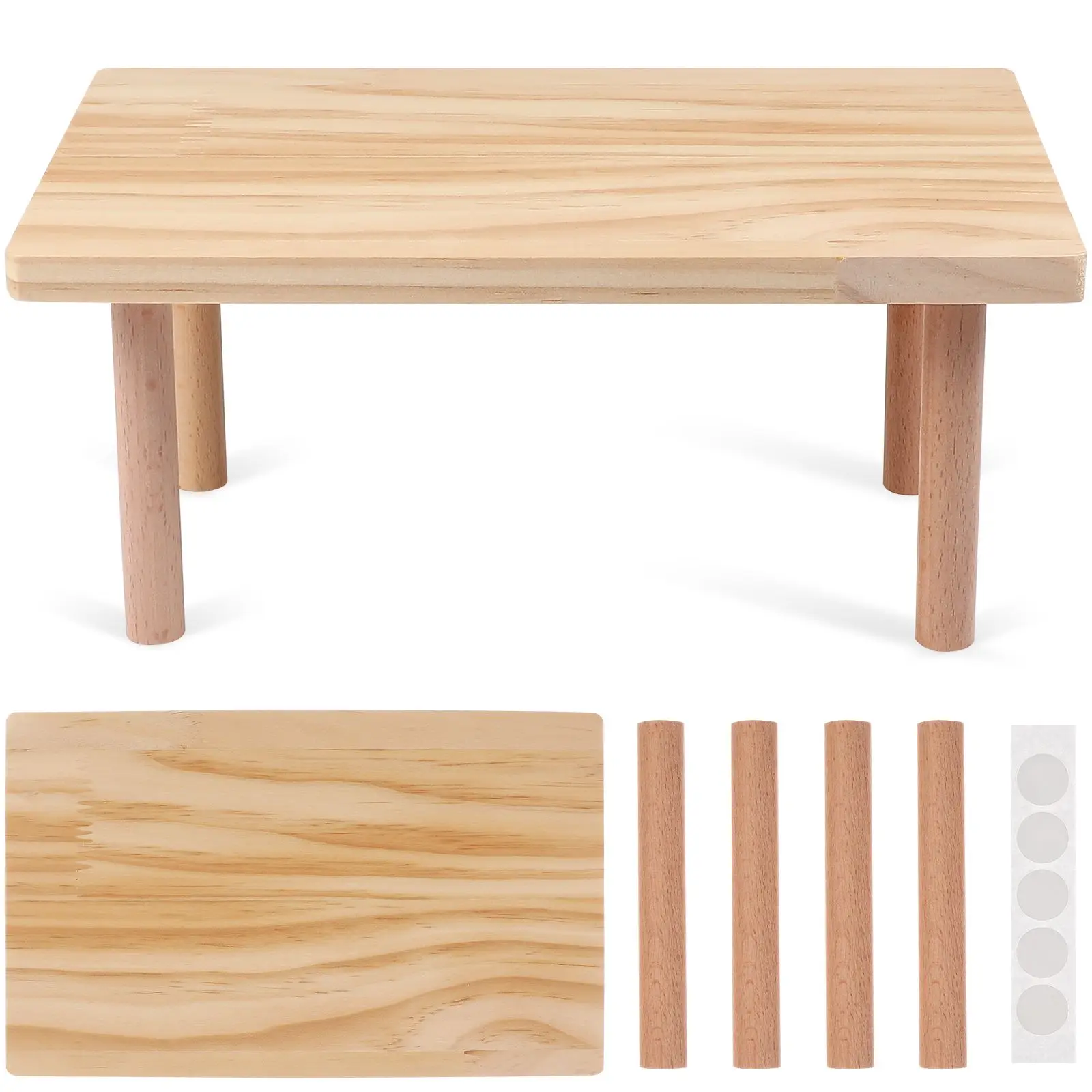 

Solid Wood Hamster Cage Platform 25x15x11cm Natural Material Playing Activity Level Wooden Stand Pet Playground Squirrel